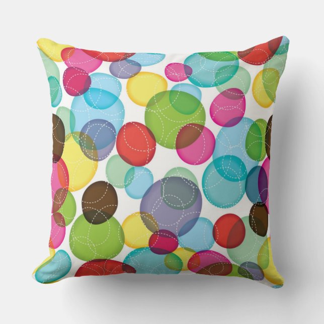 Round bubbles kids pattern 2 throw pillow (Front)