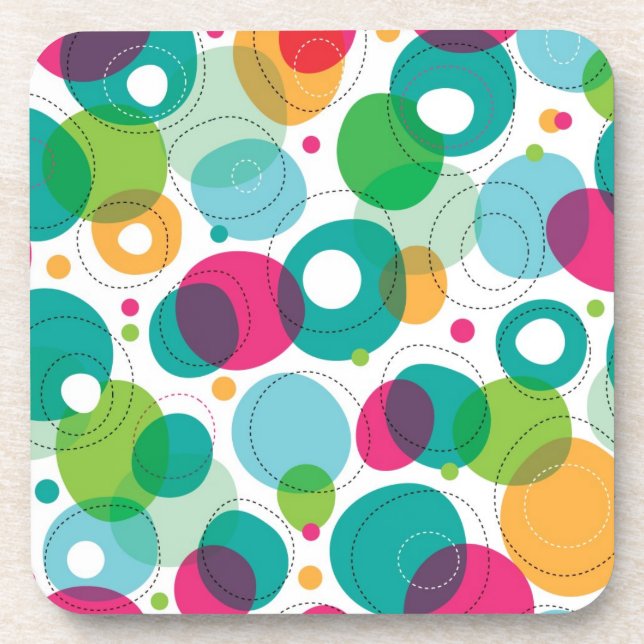 Round bubbles kids pattern coaster (Front)