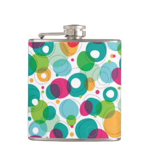 Round bubbles kids pattern hip flask
