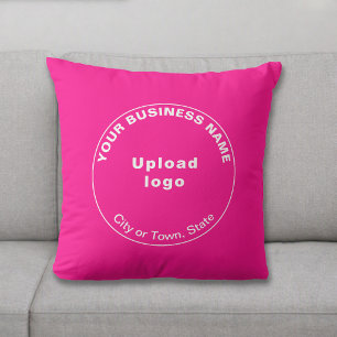 Round Business Brand Pink Throw Pillow