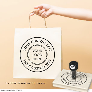 Round Business Logo Custom Text Rubber Stamp