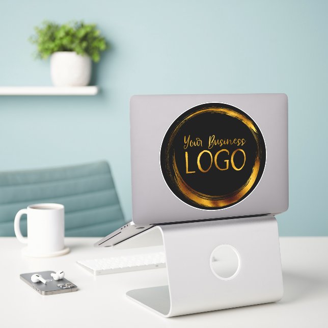 Round Business Logo on Black Promo (Laptop On Desk)