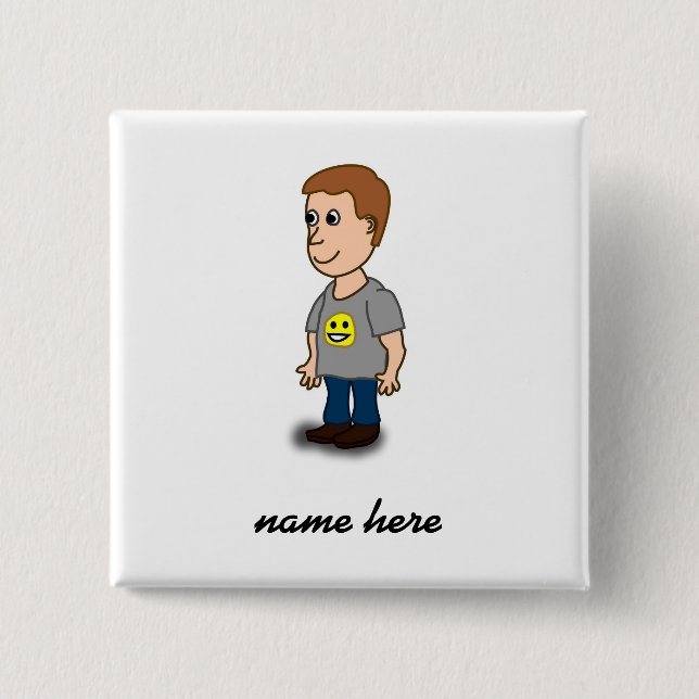 Round button - male - personalizable (Front)