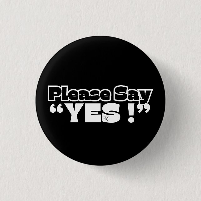 Round Button : Please Yes (black) (Front)
