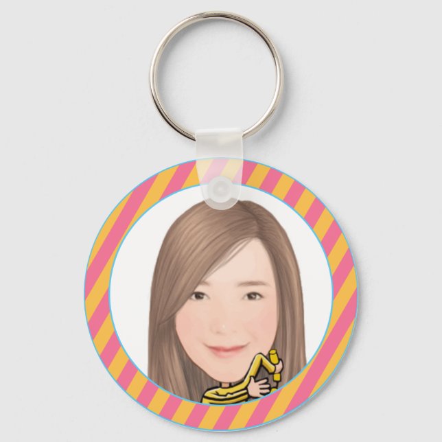 Round Button, Standard, 2¼ Inch Button Keychain (Front)