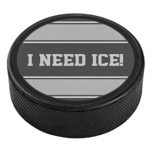 Round Button - Stripes grey mix Hockey Puck