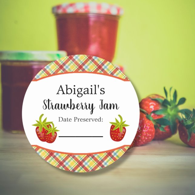 Round Canning Sticker Strawberry Fruit (Creator Uploaded)