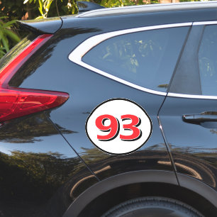 Round car racing number vinyl sticker for rallies