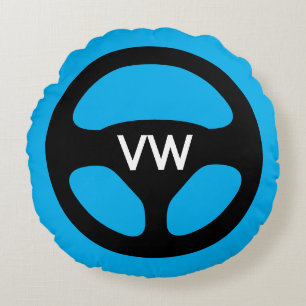 Round car steering wheel custom monogrammed round pillow