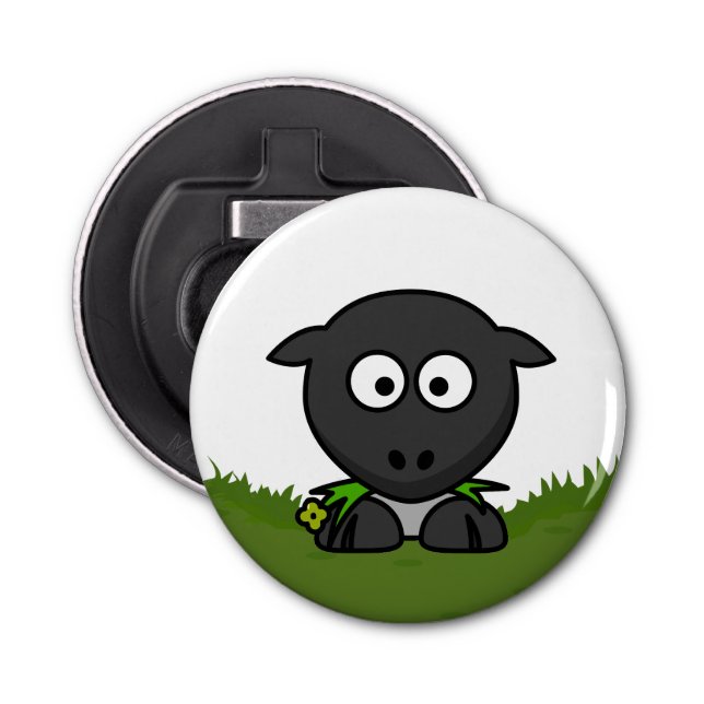 Round Cartoon Sheep Bottle Opener (Front)