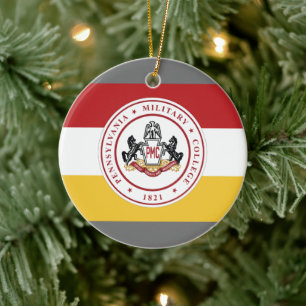 * Round Ceramic Ornament w/PMC Flag logo