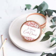 Round Christmas Candle Editable Label Sticker
