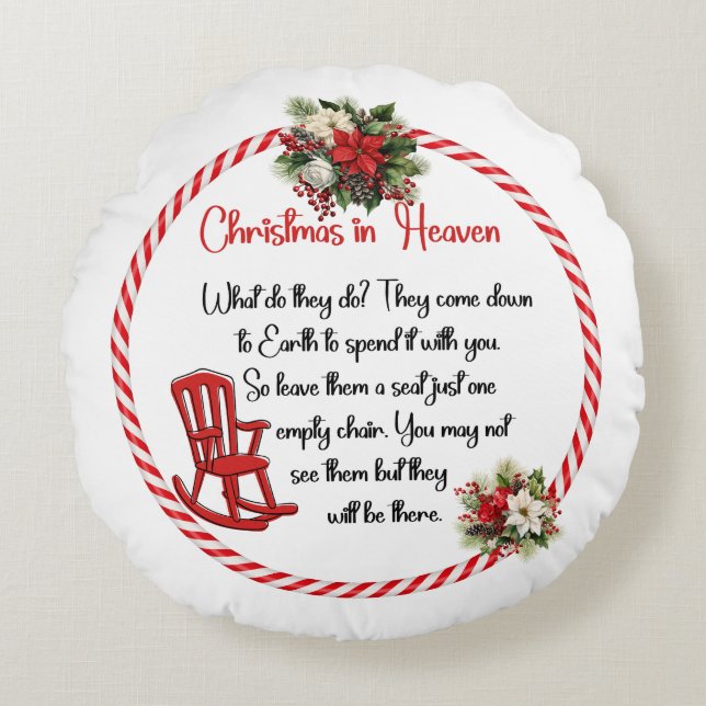 Round Christmas in Heaven  Round Pillow (Front)