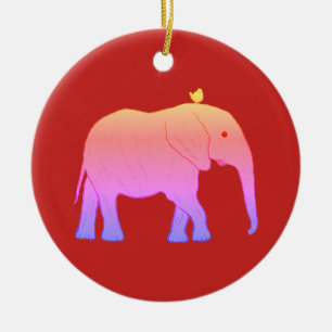 Round Christmas Ornament Elephants