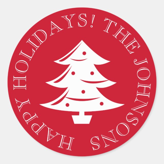 Round Christmas tree stickers and envelope seals (Front)