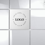 Round Circle Custom Business Logo Branded Company Tile<br><div class="desc">Design your custom logo ceramic tile with this editable template,  featuring circle round logo. Easily add your logo by clicking on the "personalize" option.</div>