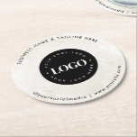 Round Circle Custom Company Logo Minimalist Marble Round Paper Coaster<br><div class="desc">This elegant coaster,  featuring custom logo & text would make a great addition to your business party supplies! Easily add your logo & other info by clicking on the "personalize" option.</div>