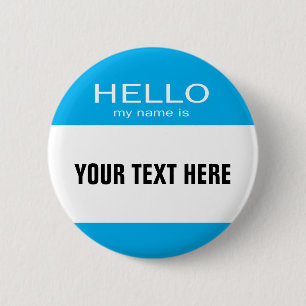 Round Circle Hello My Name Is 2 Inch Round Button