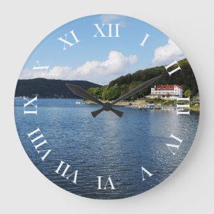 Round clock Roman numbers Edersee North Hesse