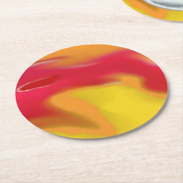 Round Coaster Marble 5 Art Design Set (Angled)