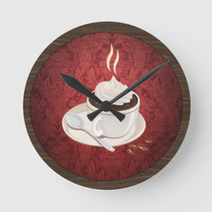 Round Coffee Cup Wall Clock
