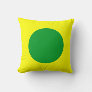 Round Colors - Grass Green and Yellow Throw Pillow