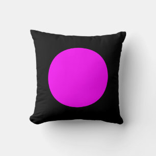 Round Colors - Magenta and Black Throw Pillow