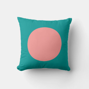 Round Colors - Soft Pink and Ocean Green Throw Pillow