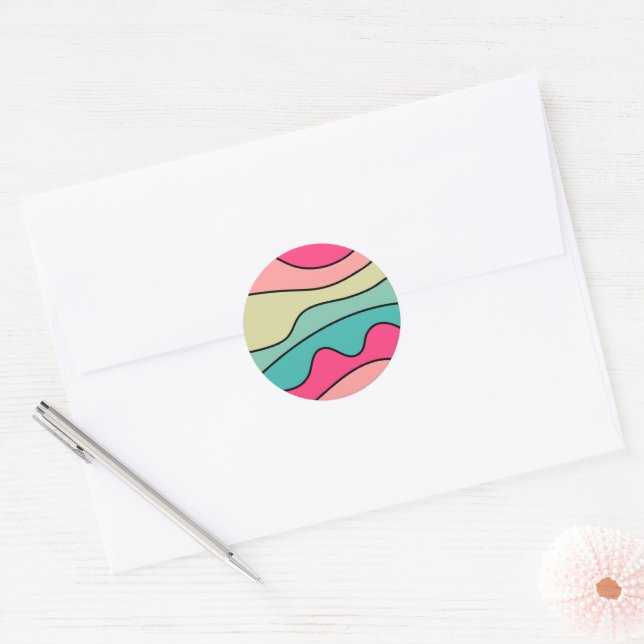 Round Colour Abstract 160422(01) Classic Round Sticker (Envelope)