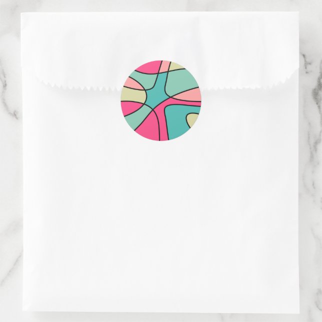 Round Colour Abstract 160422(04) Classic Round Sticker (Bag)