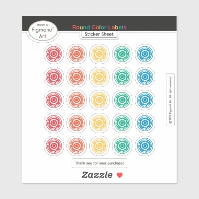 Round Colour Labels for Organizing by Figmond Art (Sheet)