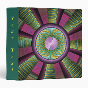 Round Colourful Modern Decorative Fractal Art Text Binder