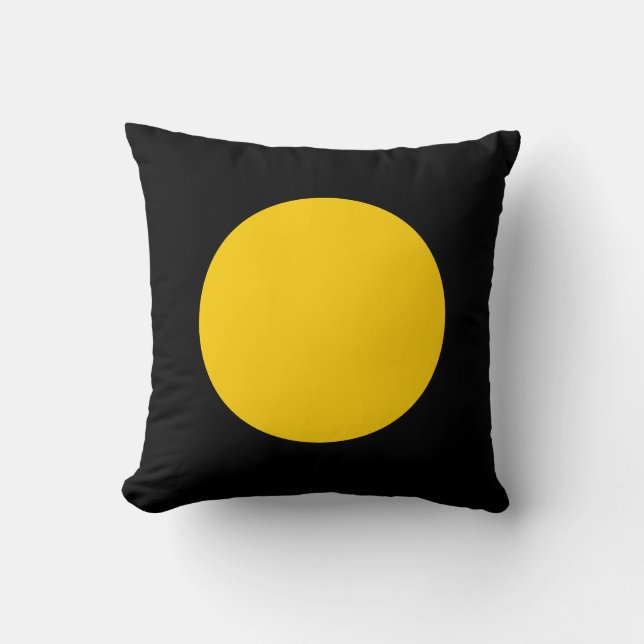 Round Colours - Amber and Black Throw Pillow (Front)