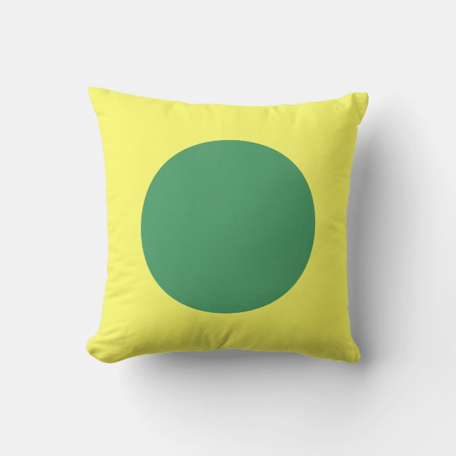 Round Colours - Army Green and Lt Yellow Throw Pillow (Front)