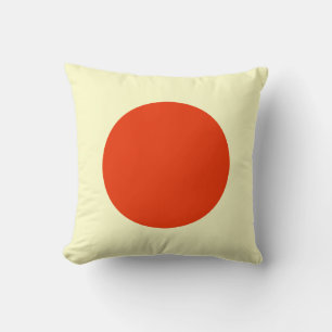Round Colours - Brick Red and Pale Yellow Throw Pillow