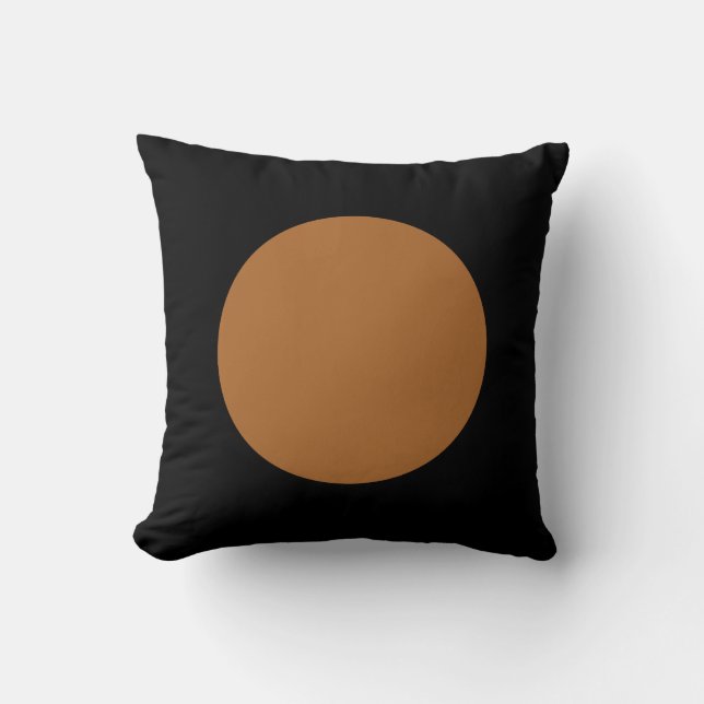 Round Colours - Brown and Black Throw Pillow (Front)