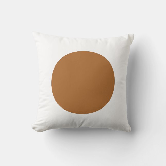 Round Colours - Brown and White Throw Pillow (Front)