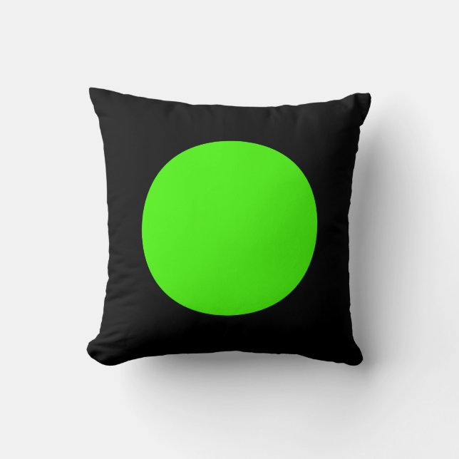 Round Colours - Chartreuse and Black Throw Pillow (Front)
