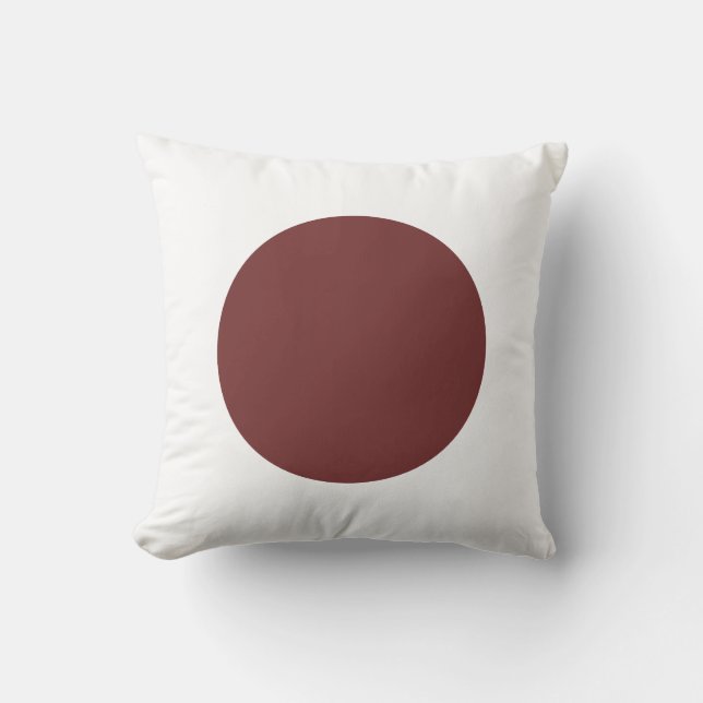 Round Colours - Dark Brown and White Throw Pillow (Front)