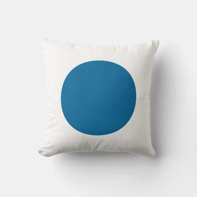 Round Colours - Desert Blue and White Throw Pillow (Front)