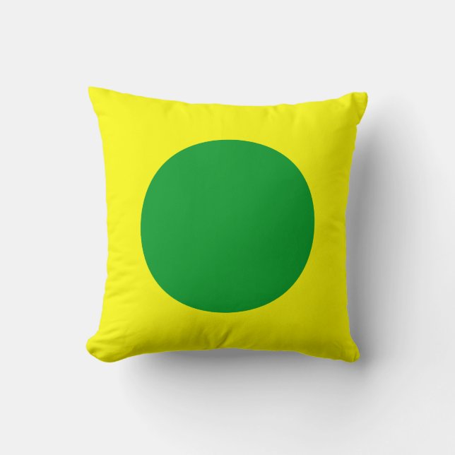 Round Colours - Grass Green and Yellow Throw Pillow (Front)