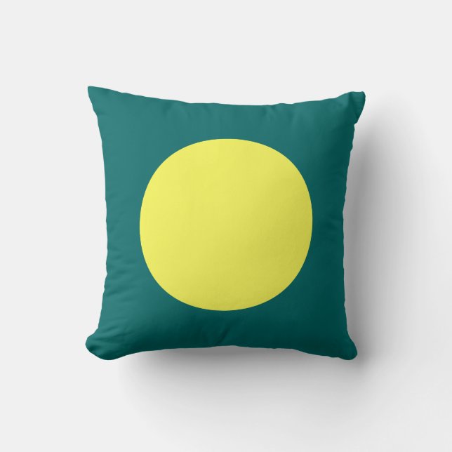 Round Colours - Lt Yellow and Moss Green Throw Pillow (Front)