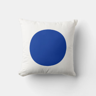 Round Colours - Navy Blue and White Throw Pillow