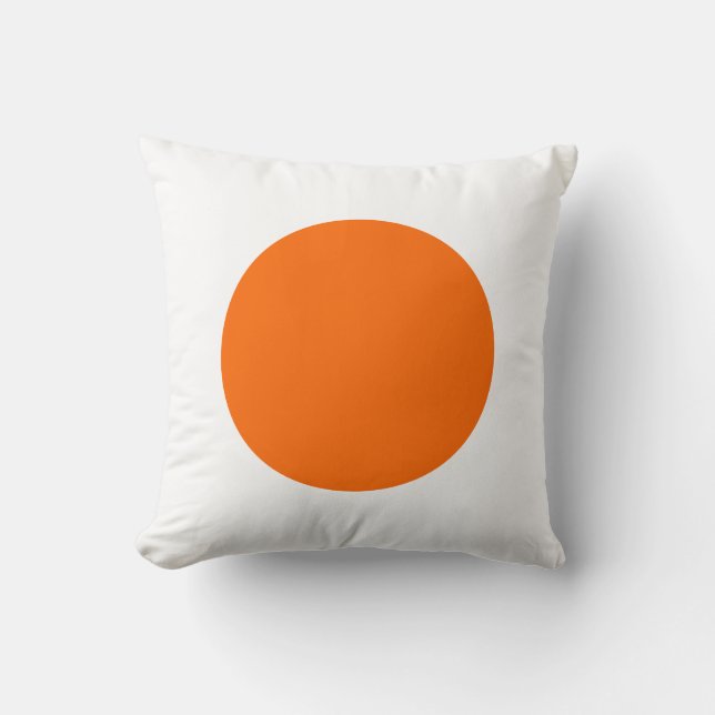 Round Colours - Orange and White Throw Pillow (Front)