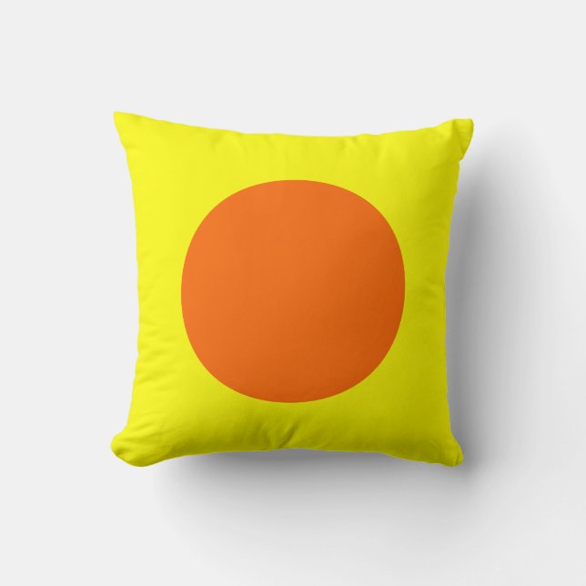 Round Colours - Orange and Yellow Throw Pillow (Front)