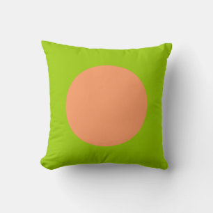 Round Colours - Peach and Martian Green Throw Pillow