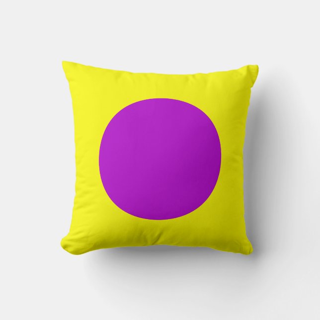 Round Colours - Purple and Yellow Throw Pillow (Front)