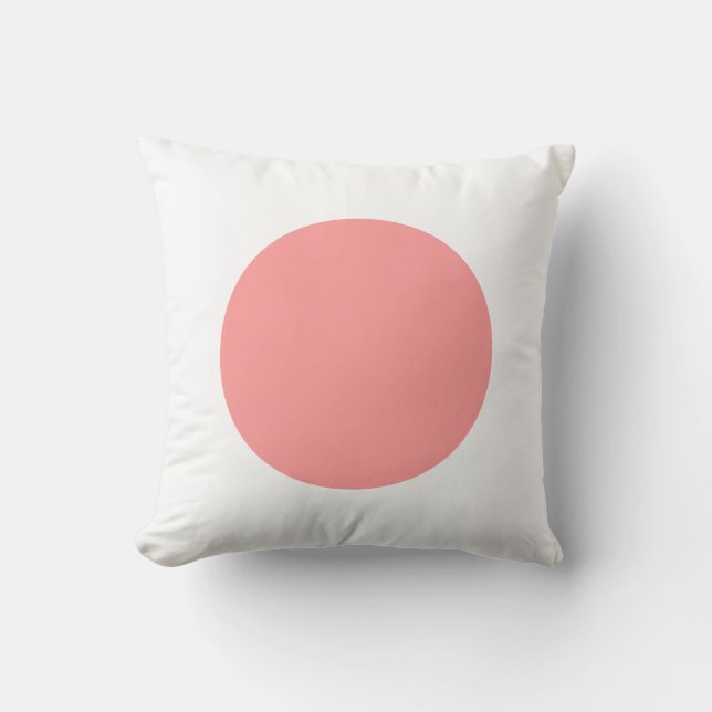 Round Colours - Soft Pink and White Throw Pillow (Front)
