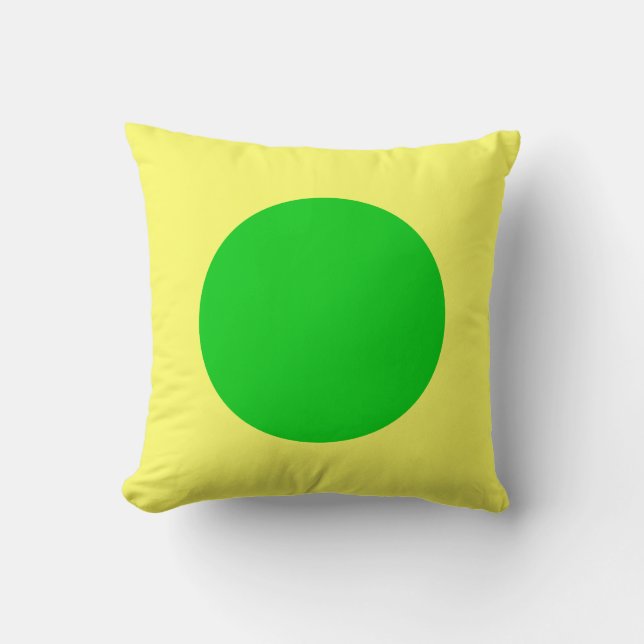 Round Colours - Spring Green and Lt Yellow Throw Pillow (Front)