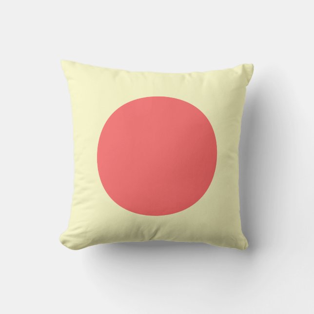 Round Colours - Tropical Pink and Pale Yellow Throw Pillow (Front)